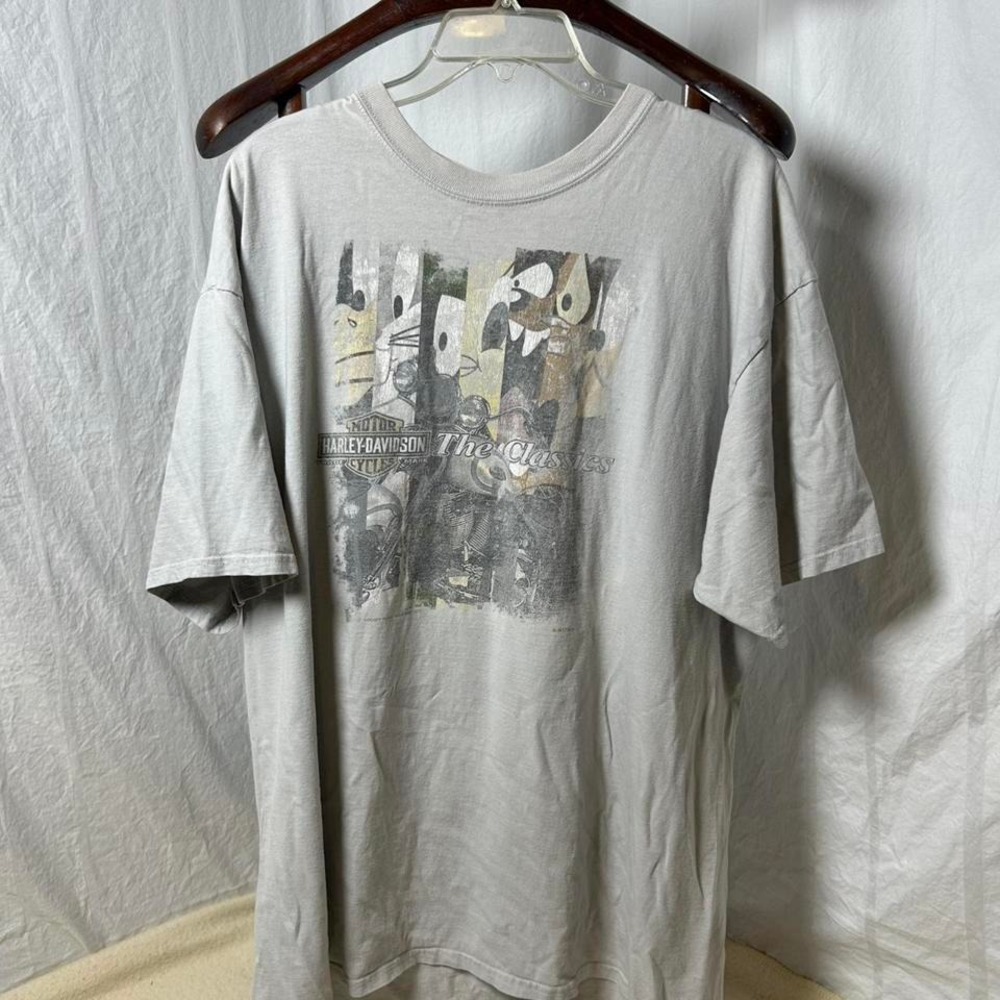 Grey Harley Davidson Looney Tunes T-Shirt‎ with Looney Tunes characters 2017